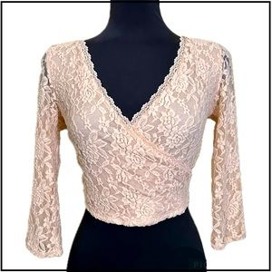NWT Sheer Lace Long Sleeve Top